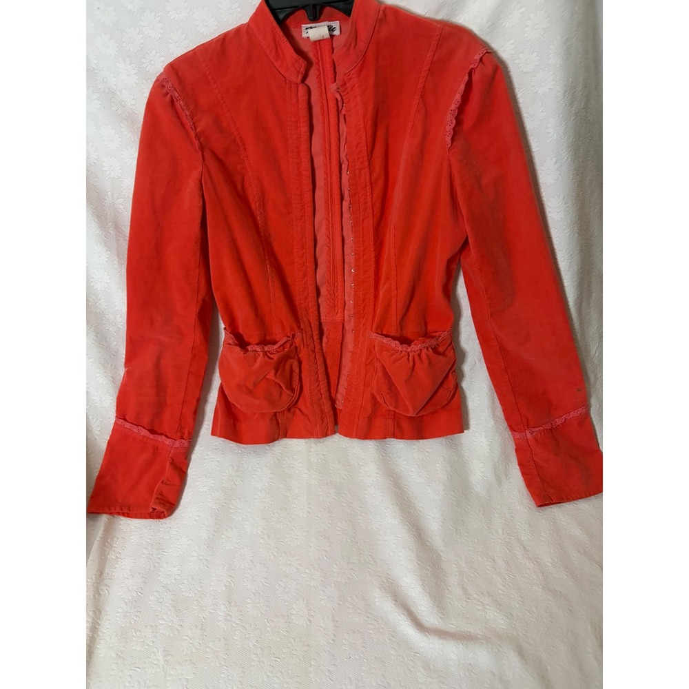 Karlie Coquette Cottagecore Romantic Vintage  Corduroy Coral Hook Eye S M 70-771